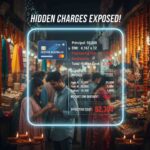 Festive Diwali shopping with glowing diyas and transparent overlay of credit card, calculator, and invoice illustrating hidden costs in no-cost EMI offers.