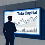 Silhouette of an investor analyzing digital stock charts with Tata Capital