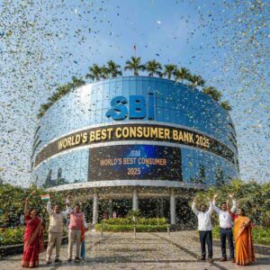 SBI wins World's Best Consumer Bank 2025 award with celebration design