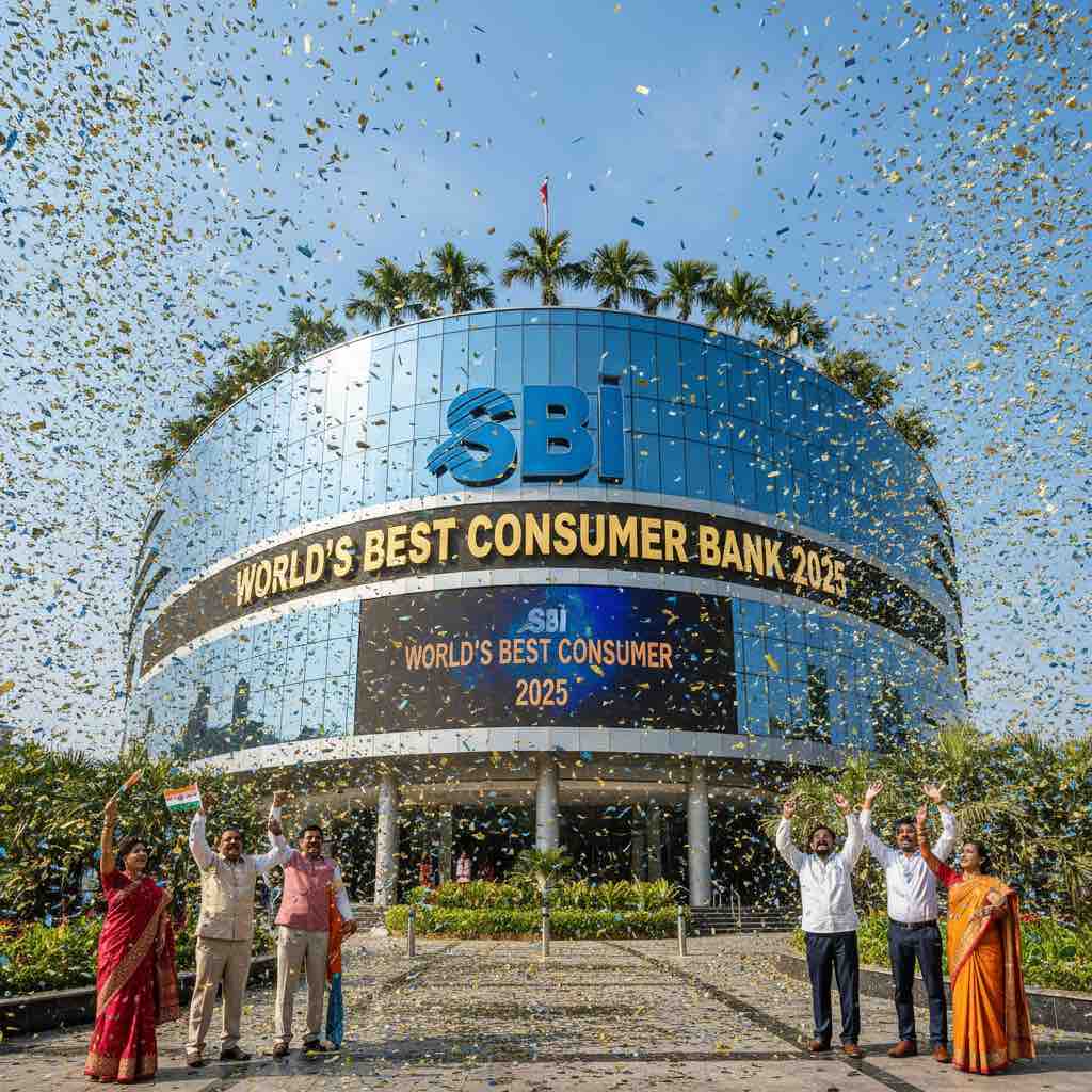 SBI wins World's Best Consumer Bank 2025 award with celebration design
