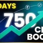 CIBIL score boost thumbnail showing upward arrow reaching 750 credit score in 30 days