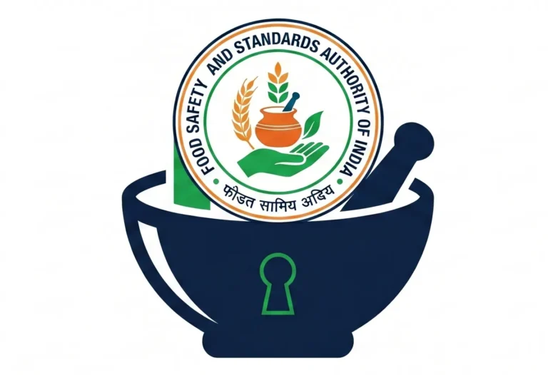 A web dashboard for FSSAI Food License services featuring three categorized registration cards: Basic Registration for small businesses, State License for state-level compliance, and Central License for large-scale or multi-state operations.