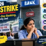 2026 bank strike campaign highlighting 5-day banking, employee rights, job security, fair treatment, and workplace pressure